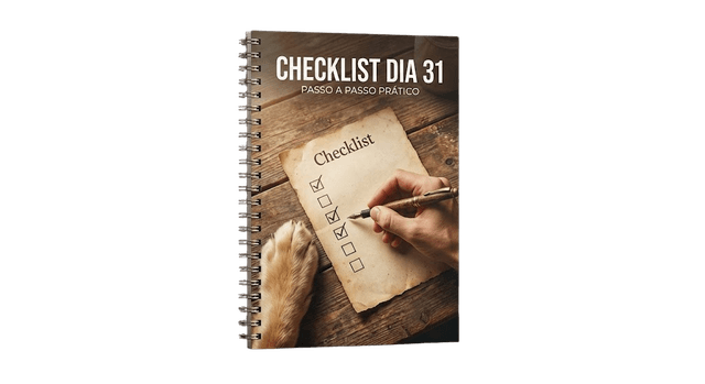 Mockup of a PDF checklist cover for Checklist do Dia 31.